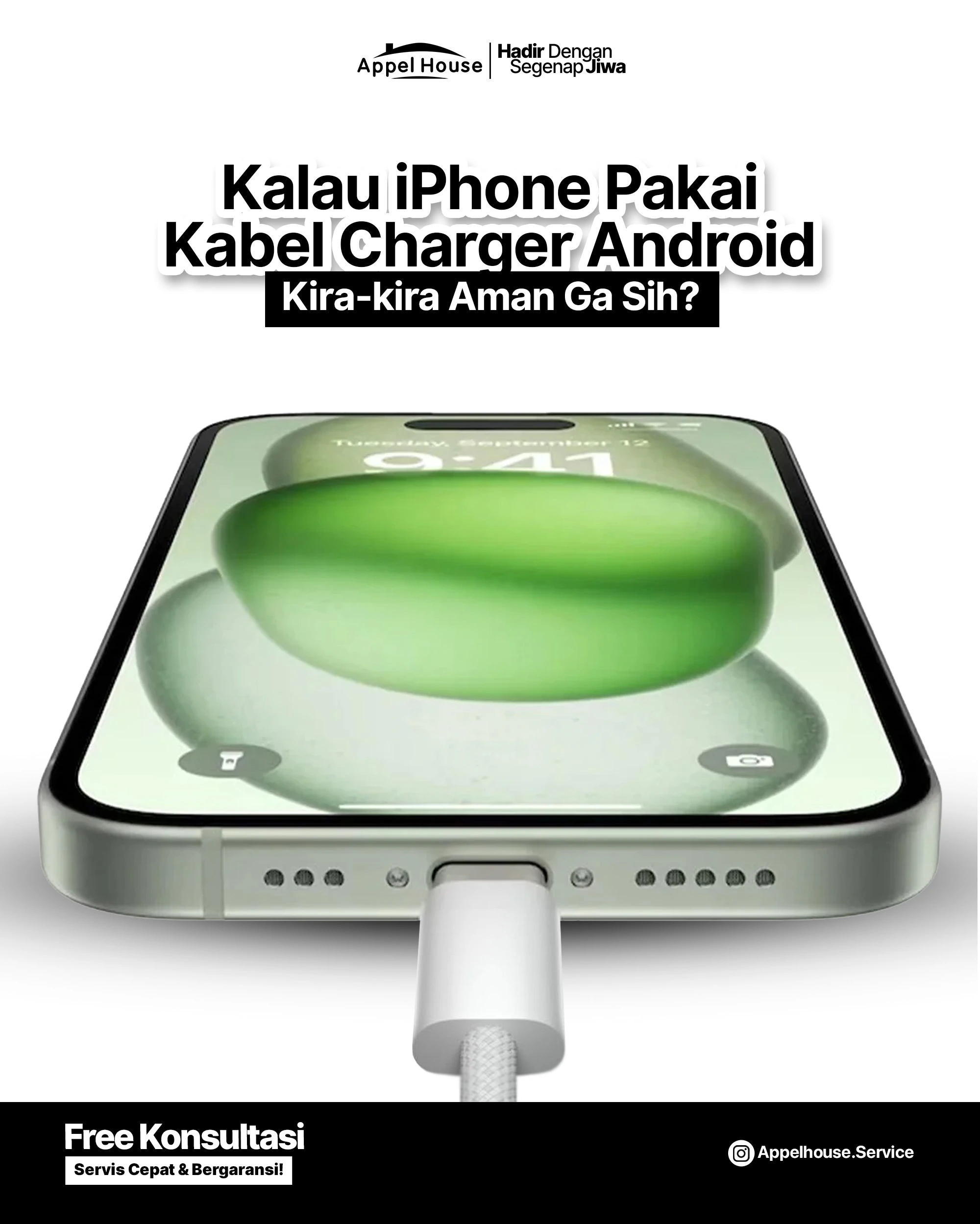 Kalau iPhone Pakai Kabel Charger Android, Aman Nggak Sih?