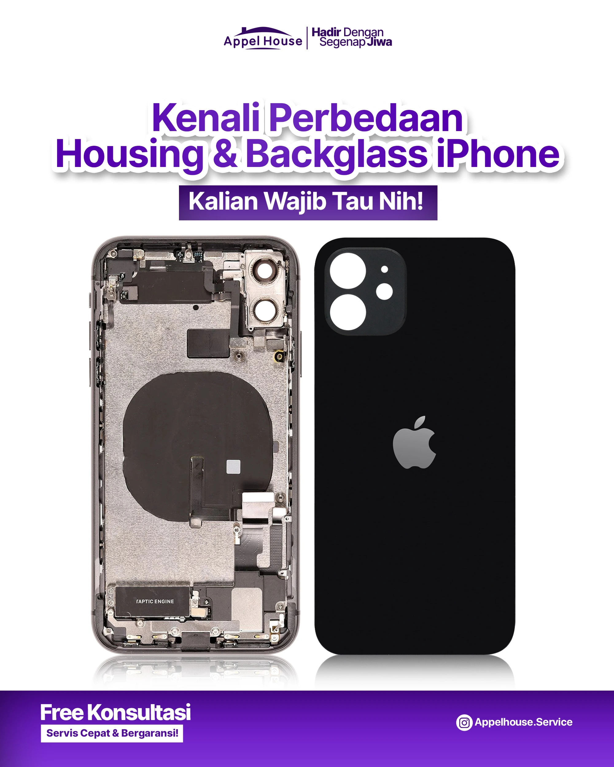 Perbedaan Housing & Backglass iPhone