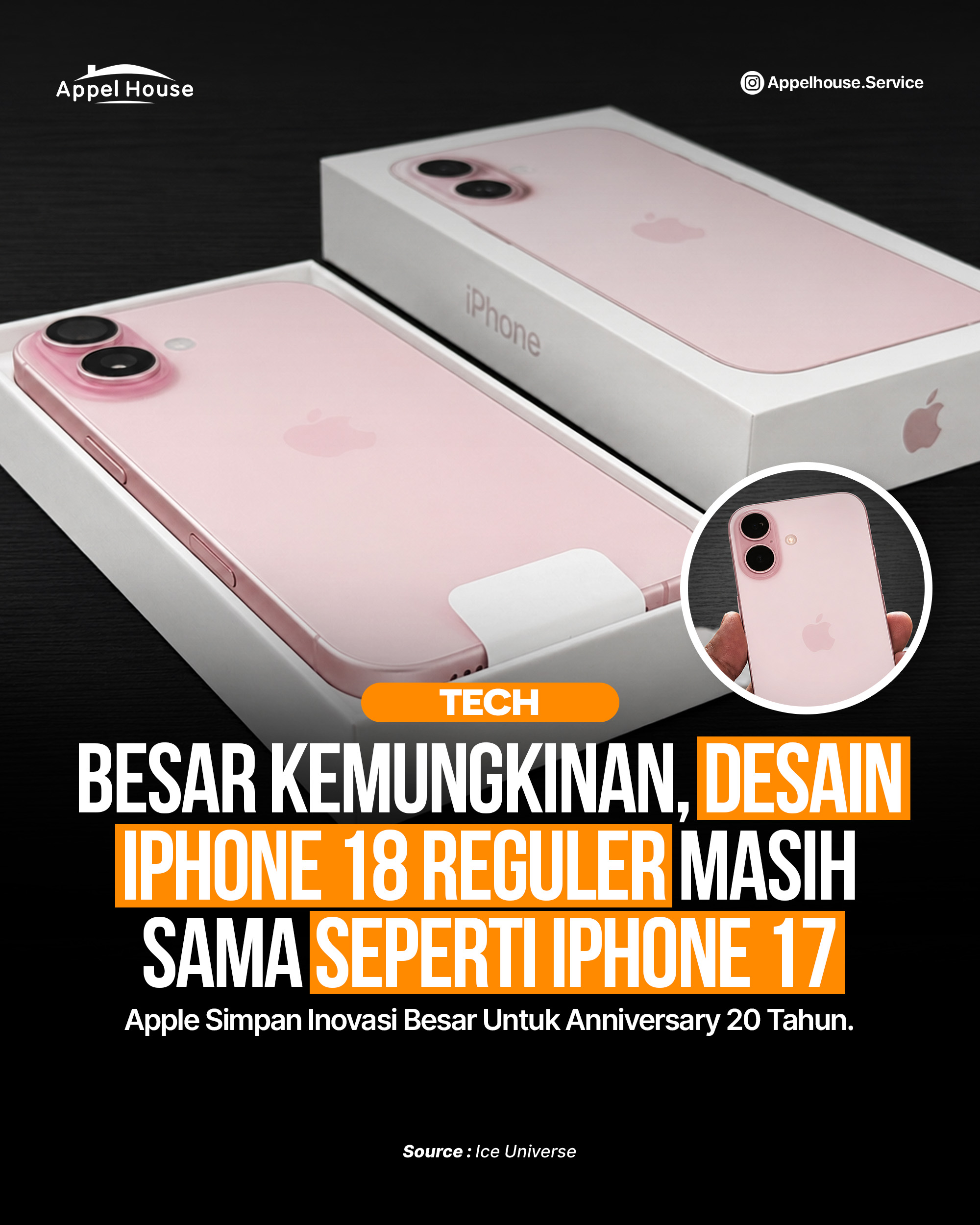 Desian iPhone 18 Reguler